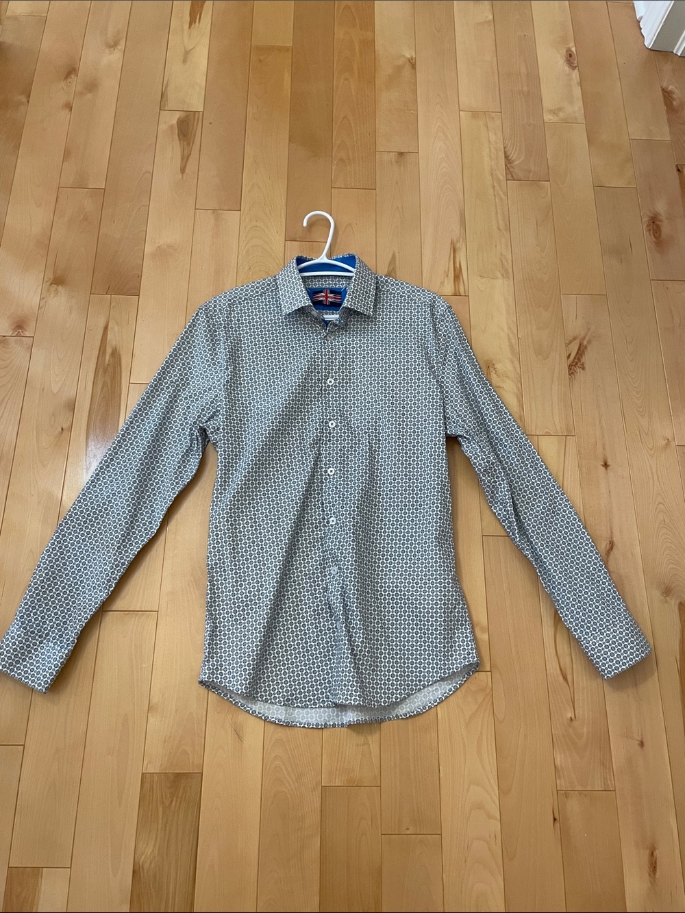 Men's Printed Long-Sleeve Dress Shirt - Blue
